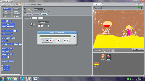 Recording music in Scratch